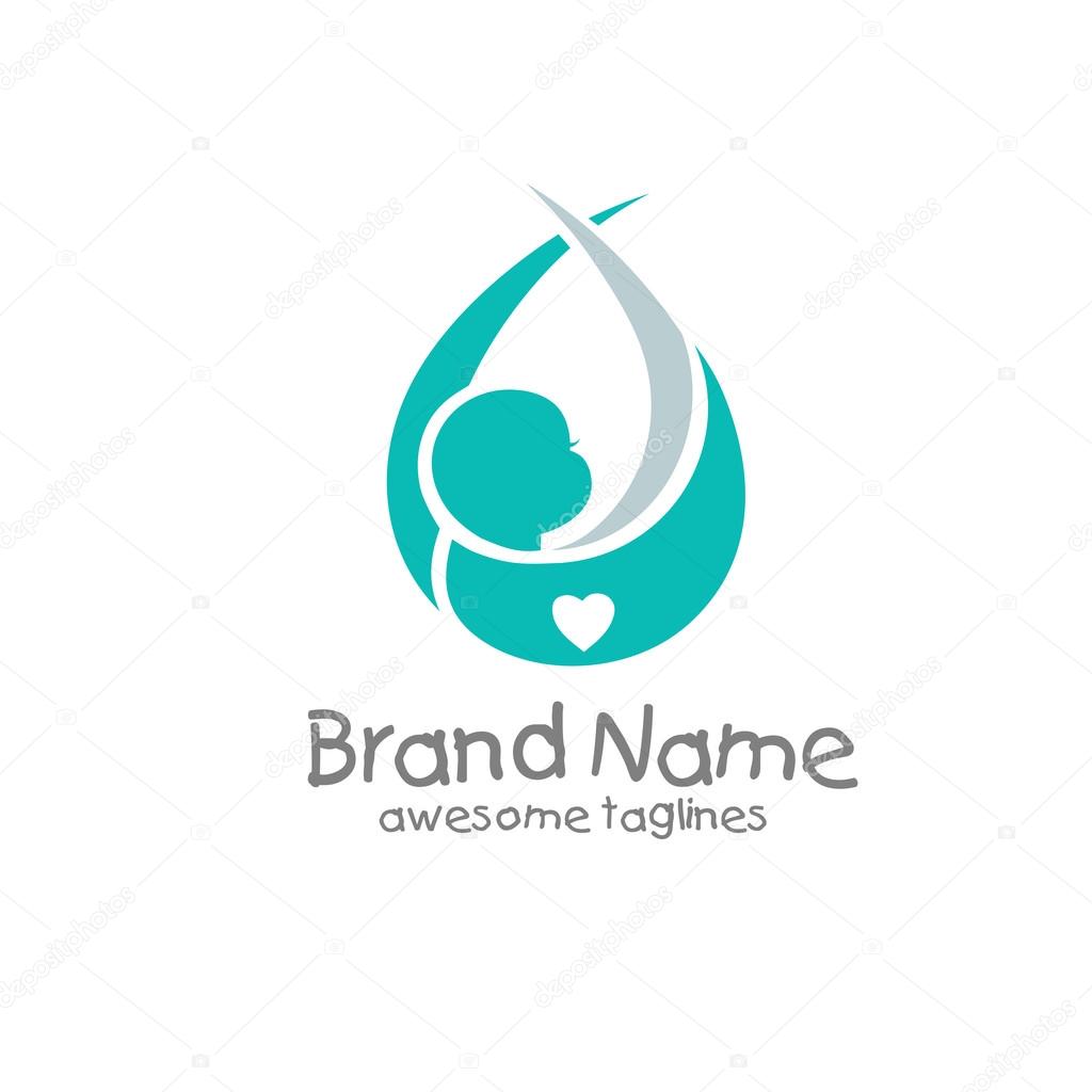 Soft and elegant newborn baby logo concept