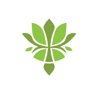 Yeşil lotus çiçek logosu