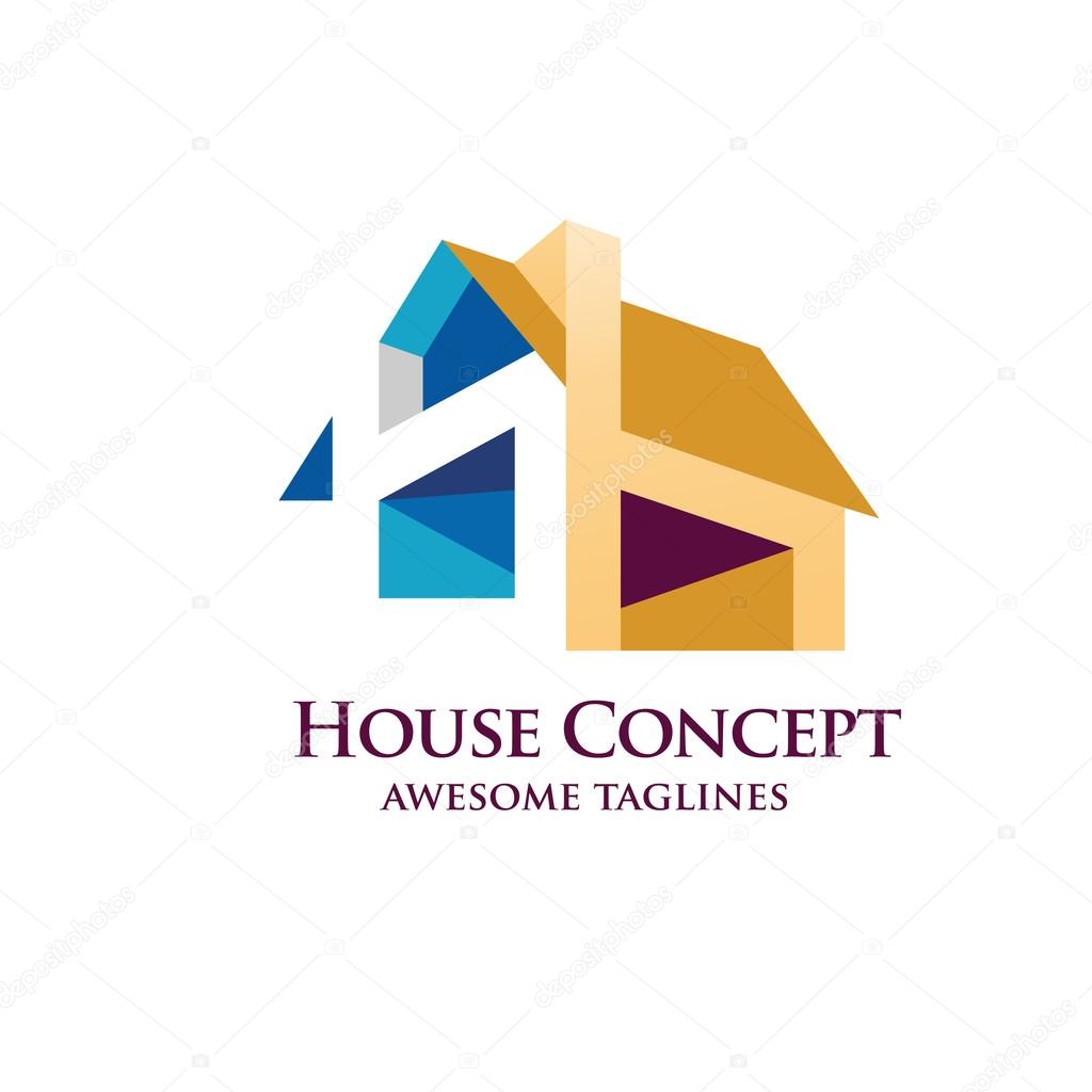 House Design Concept Colorful Geometric Elements Logo