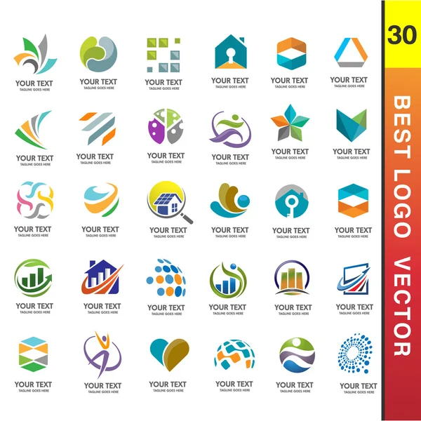 Najlepszy zestaw Logo firmy korporacyjnych 30 — Wektor stockowy