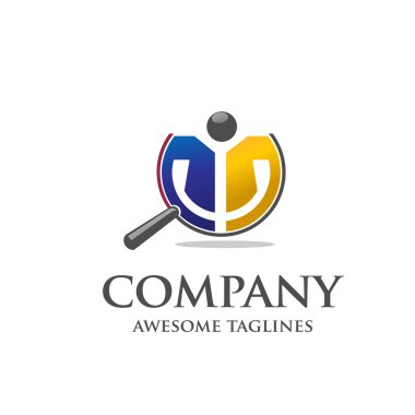 İnsanlar siluet Büyüteç şeklinde