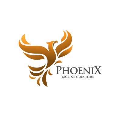 elegant phoenix logo concept clipart