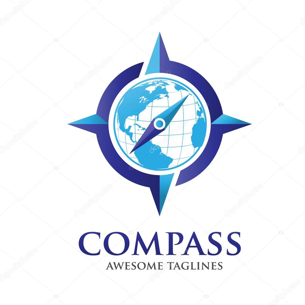 Compass and globe background Vector Logo Design Template. Modern Concept For Travel, Tourism,