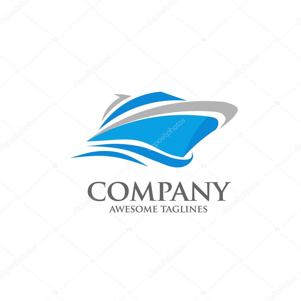 Strong modern vector yacht, speed boat , ship logo concept