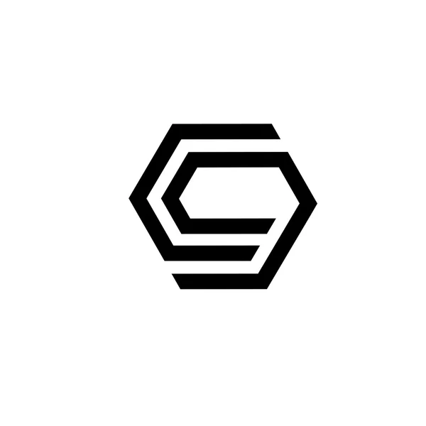 Lettera C ed E, lettere C e G, lettera G logo concept — Vettoriale Stock