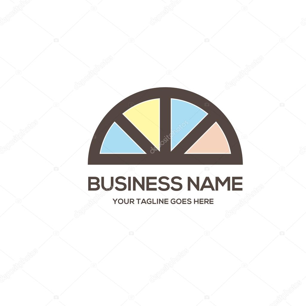 Decorative half circle of colorful window logo vector, interior logo