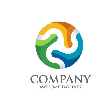 soyut daire 3d teknolojisi logo