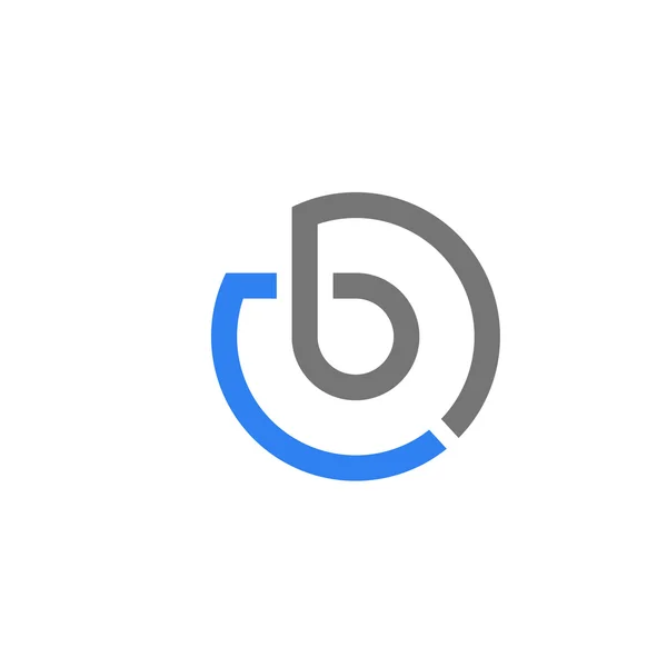 Letra B círculo concepto diseño logo vector — Vector de stock