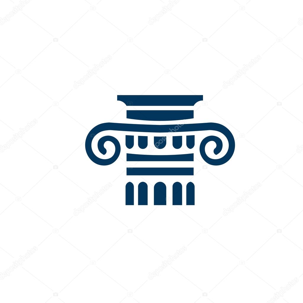 Legal logo concept, Law logo sign. Classic logo sign. Architecture element logo, column logo concept