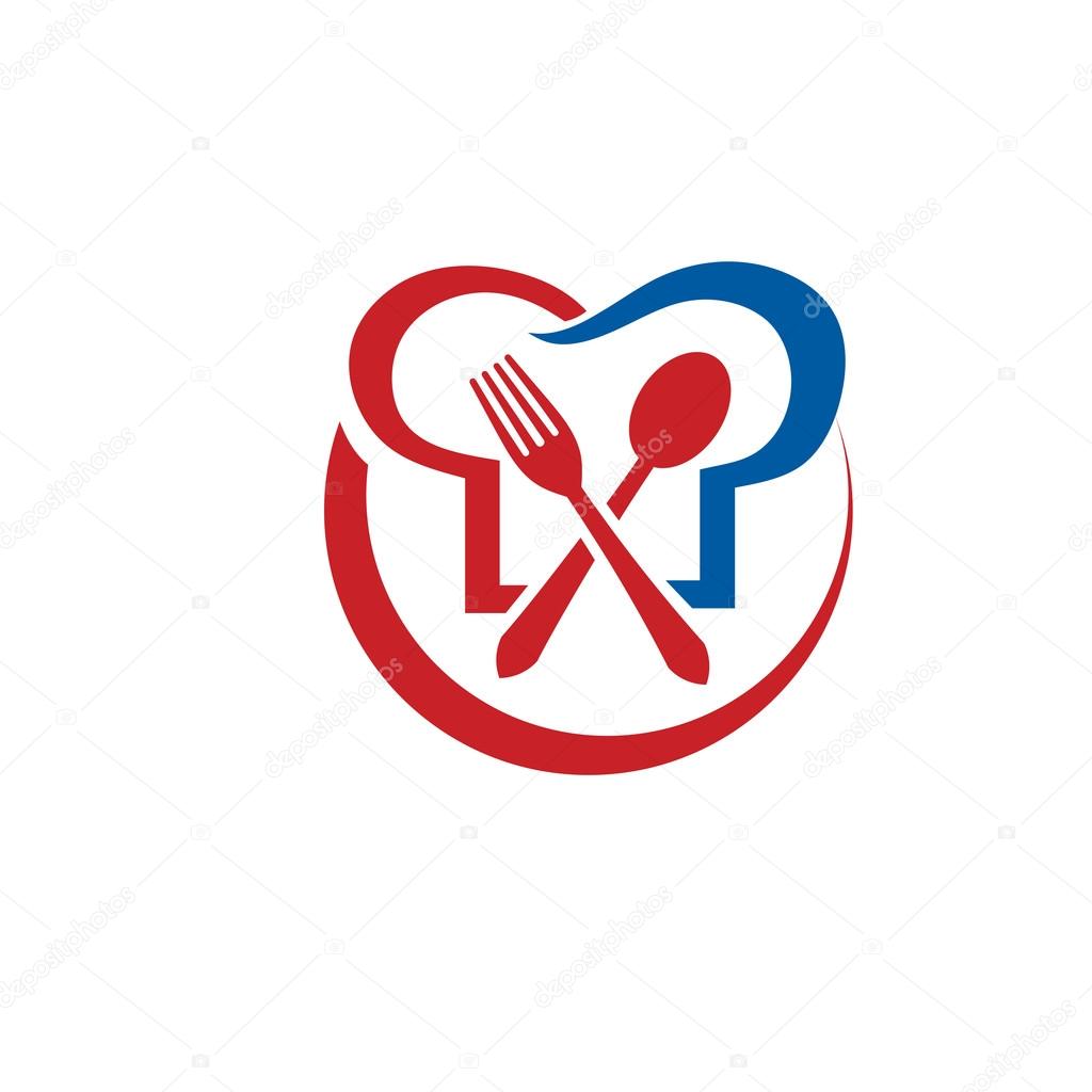 Simple creative concept of Kitchen, chef, restaurant, food vector logo concept illustration