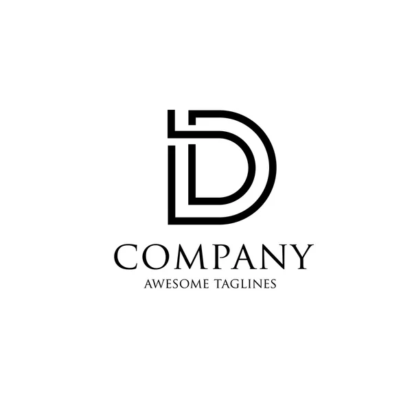 Elegante letra D conceito logotipo minimalista —  Vetores de Stock
