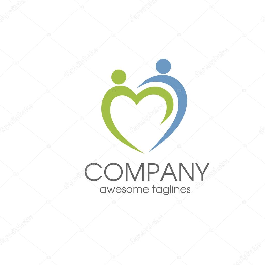 People care logo, charity , family logo, human love and hand symbol logo template