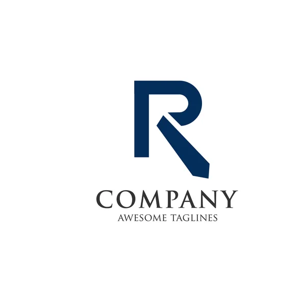 Písmeno r s kravatou logo, logo nábor — Stockový vektor