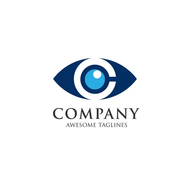 Occhi con lente d'ingrandimento. Logo. Ricerca, analisi, studio, medicina, oftalmologia — Vettoriale Stock