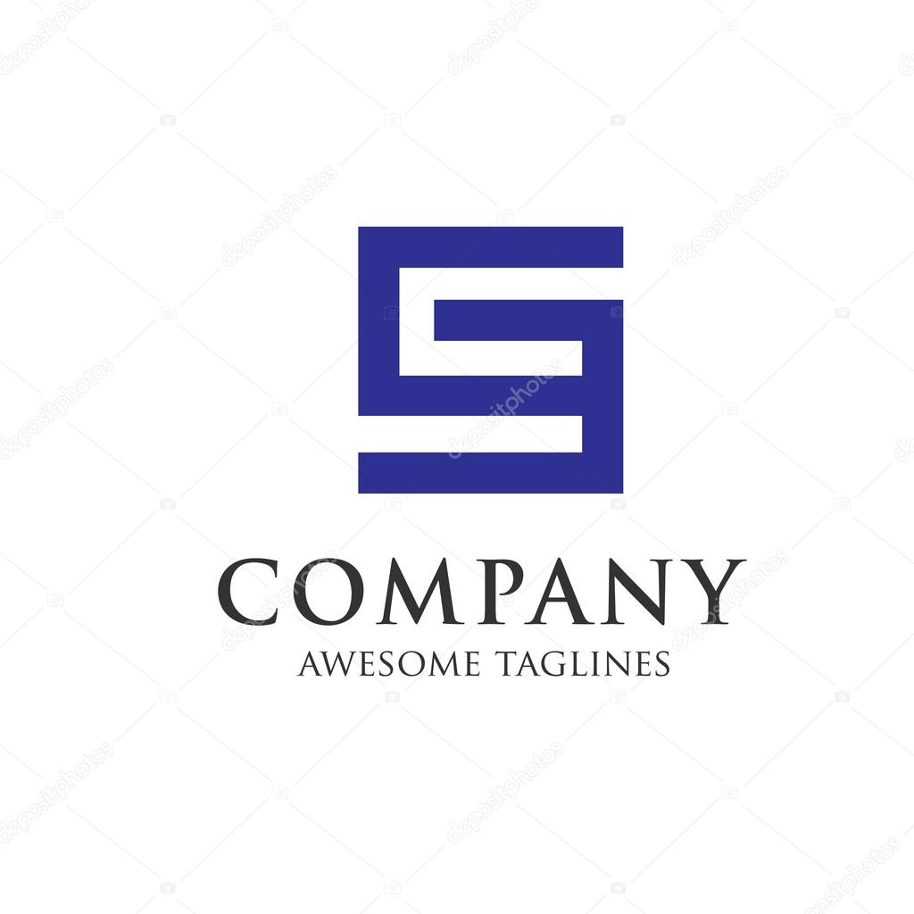 Creative letter GE logo vector square concept