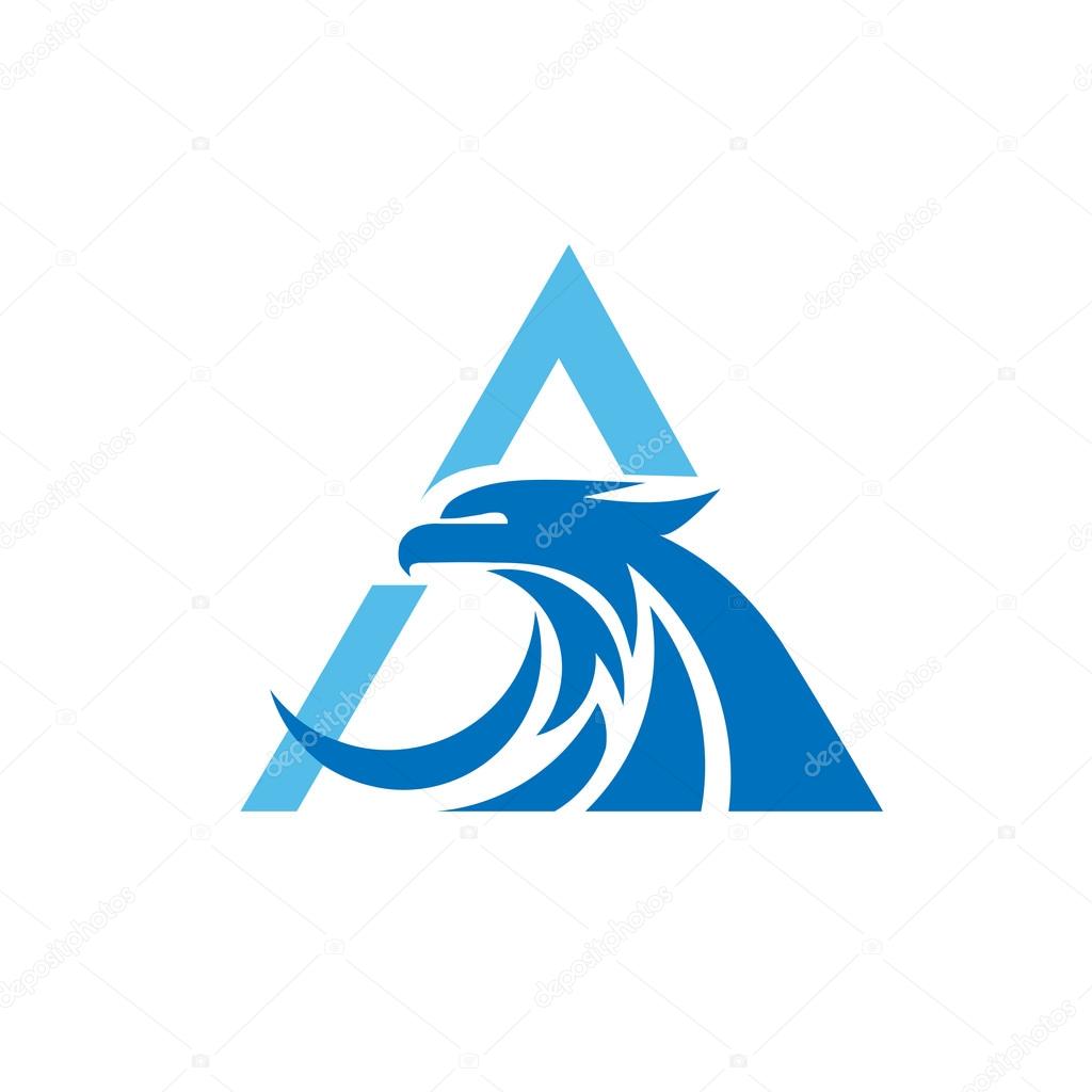 Letter A with eagle consulting element, eagle with triangle logo concept