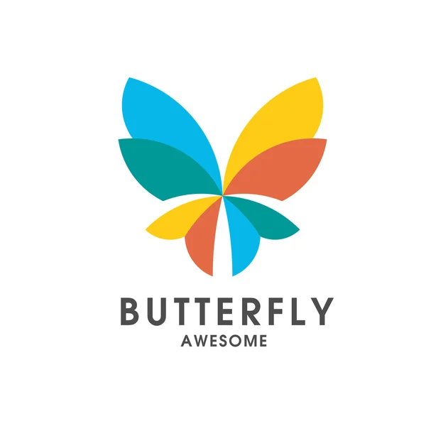 Renkli kelebek logosu — Stok Vektör