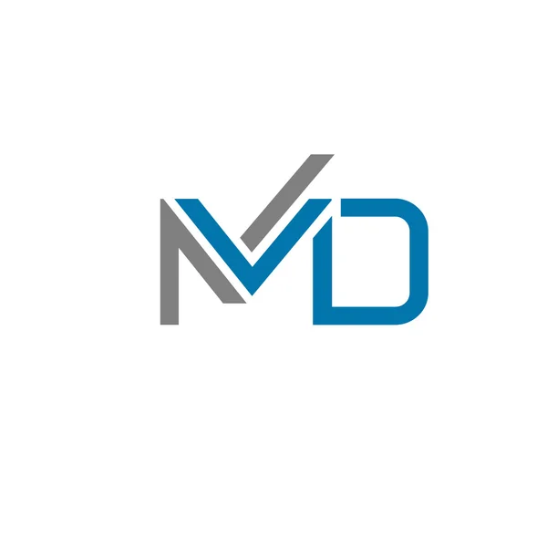 Carta criativa MD logotipo conceito — Vetor de Stock