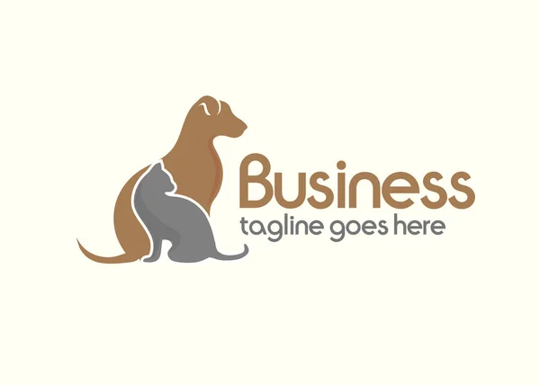 Логотип Кошки Собаки Логотип Любителя Домашних Животных Иллюстрация Логотипа Ветеринара — стоковый вектор