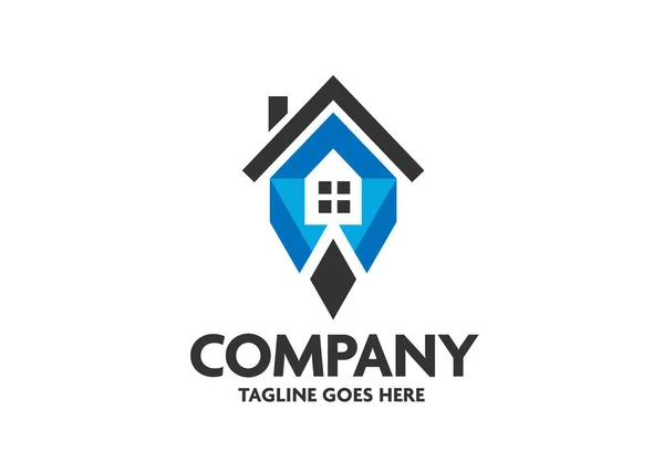 Projeto Casa Azul Vetor Design Logotipo Imobiliário Logotipo Casa Azul —  Vetores de Stock