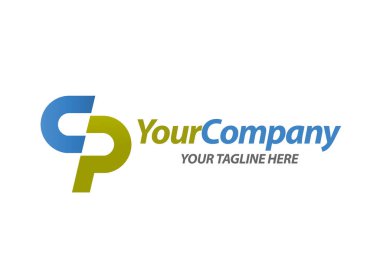 İlk harf cp logo vektör çizimi, c ve p logo vektörü