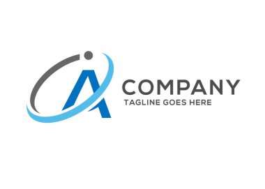 soyut ilk harf bir yörünge logosu çizimi