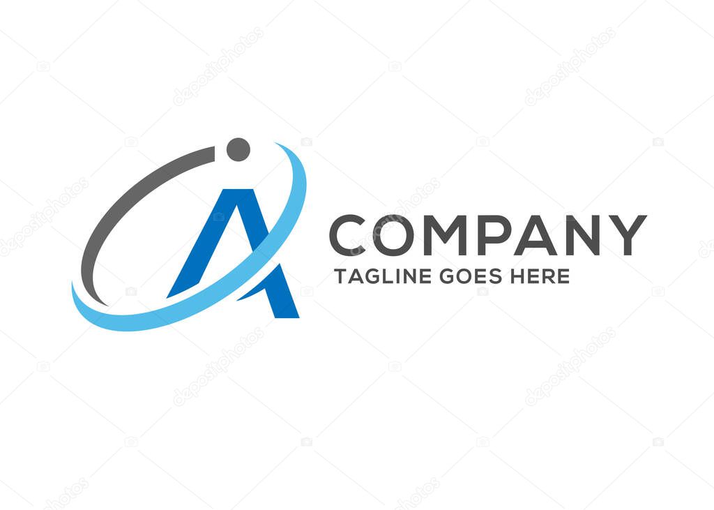 Abstract initial letter a orbit logo vector illustration