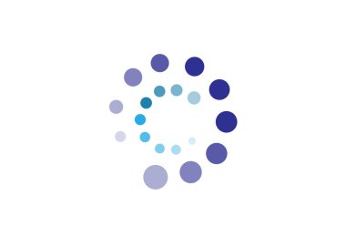 C Çemberi Harf Dijital Ağı, soyut C noktalı logo tasarımı.