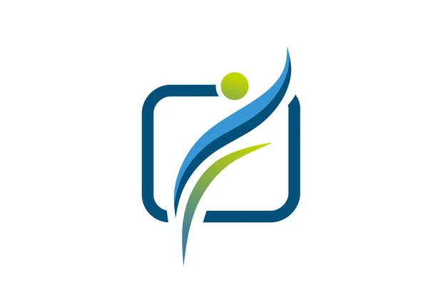 Zdraví Fit Aktivní Sportovní Logo Vektor Logo Zdravotní Péče Symbol — Stockový vektor