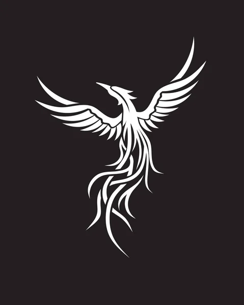 Phoenix Vuelo Fuego Pájaro Vector Logotipo Abstracto Diseño Plantilla — Vector de stock