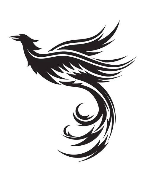 Phoenix Vliegende Brand Vogel Vector Abstract Logo Pictogram Ontwerp Sjabloon — Stockvector