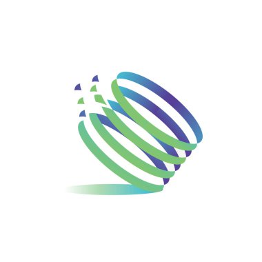 Soyut spiral, Çember Yığını Logo Şablonu Çizim Tasarımı