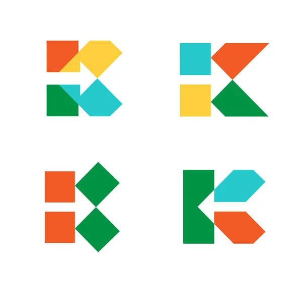 Renkli Logo Koleksiyonu Vektör Illüstrasyonlu Ilk Harf — Stok Vektör