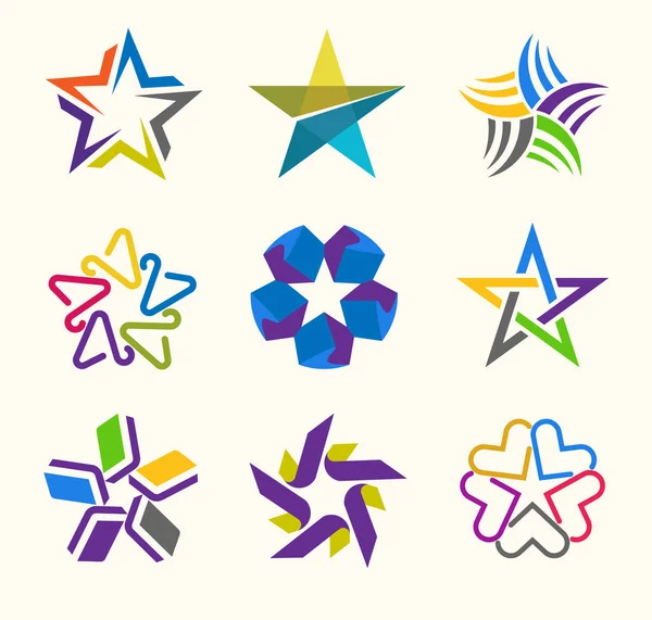 星のロゴトレンディーでモダンなシンボルコレクション星のアイコンフラットベクトルイラスト — ストックベクタ