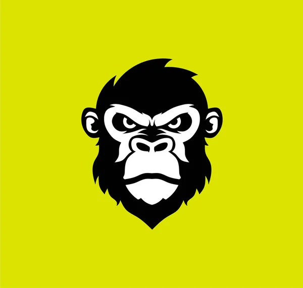 Gorilla Head Logo Vector Illustration Ancient Animal Gorilla Logo Design — Stockový vektor