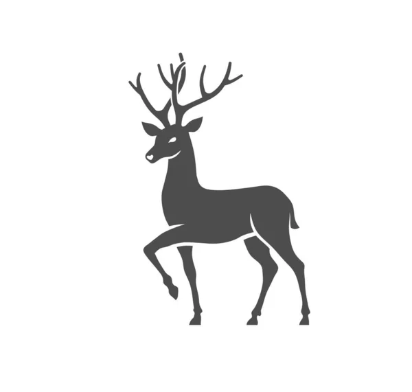 在白色背景下孤立的鹿形轮廓 — 图库矢量图片