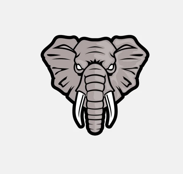 Mascotte Testa Elefante Logo Vettoriale Illustrazione — Vettoriale Stock