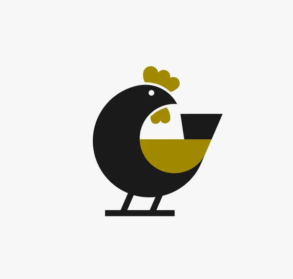 Αφηρημένη Γεωμετρική Κοτόπουλο Κότα Λογότυπο Διάνυσμα Εικονογράφηση — Διανυσματικό Αρχείο