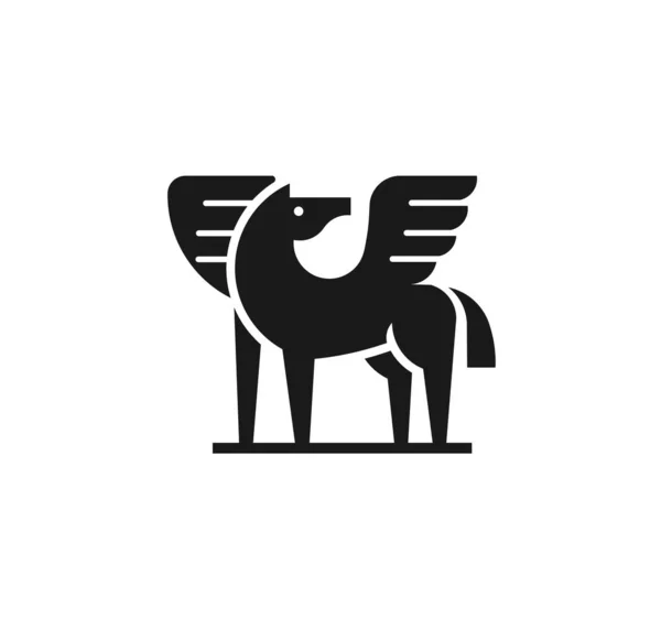 Geometrické Logo Koně Pegasus Symbolický Vektorový Design Ilustrace Kůň Logem — Stockový vektor