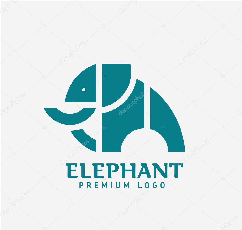 Geometric shape of elephant logo vector geometric shape illustration vector