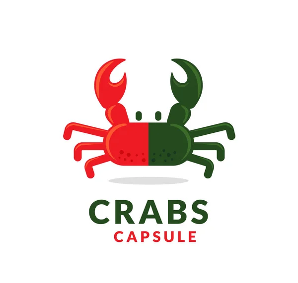 Creatieve Eenvoudige Krabben Als Capsule Vector Illustratie — Stockvector