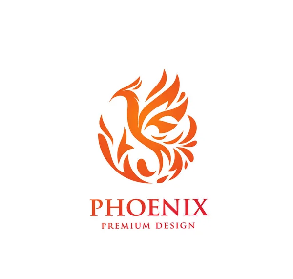 Phoenix Logo Creative Logo Mythological Bird Fenix Unique Bird Flame — Stock Vector