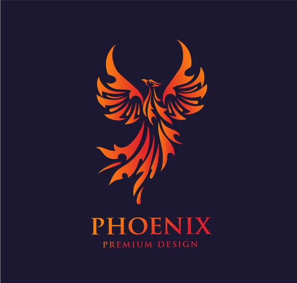 Phoenix Logo Creative Logo Mythological Bird Fenix Unique Bird Flame — Stock Vector