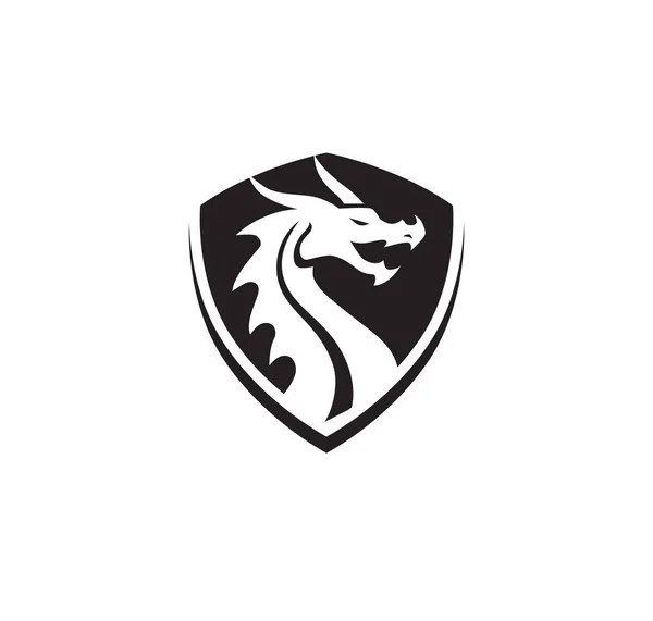 Abstrato Simples Dragão Escudo Monograma Logotipo Vetor —  Vetores de Stock