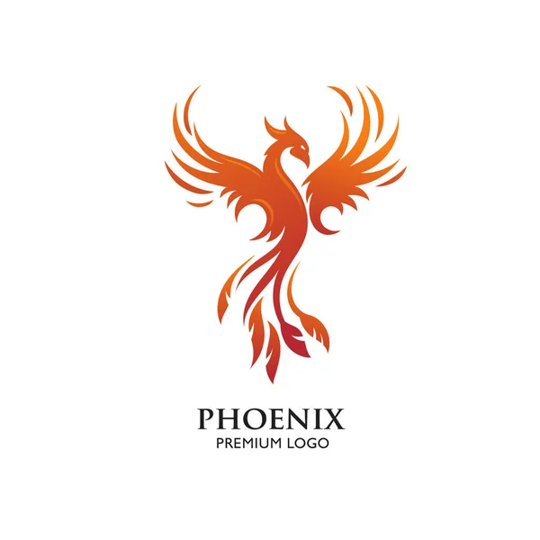 Phoenix Logo Mythological Bird Vector Illustration — Stock Vector