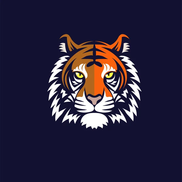 Colorful Tiger Head Mascot Vector Illustration White Background — Stock Vector