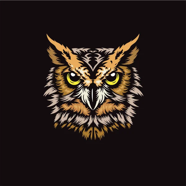 Abstract Owl Head Vector Illustration Wild Animal Illustration Sport Team — Stock Vector