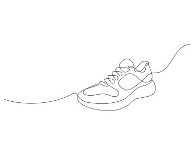 Akışkan hatlarla çizilmiş sürekli çizgi çizen spor ayakkabısı modern stili ve hareketi zarif bir sadelikle yakalıyor..
