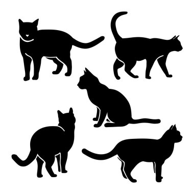 kedi siluet vektör