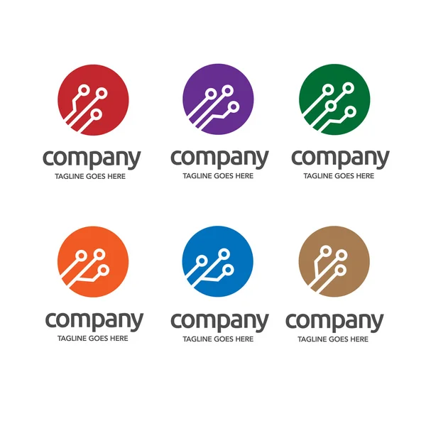 Círculo de eletrônica digital ícone do logotipo — Vetor de Stock